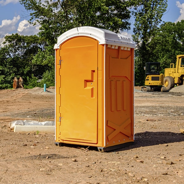 how often are the portable restrooms cleaned and serviced during a rental period in Triana Alabama